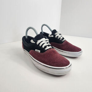 Vans Era 95 Black & Burgundy Suede Skate Low Shoes Women's Size 8.5 Men's Size 7
